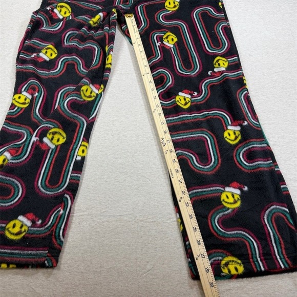 Joe Boxer Pajama Pants Mens XL Black Smiley Santa Christmas Drawstring - Picture 5 of 9